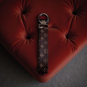 keychain Wristband, Brown With Gold Hardware Monogram Brown And Gold Hardware